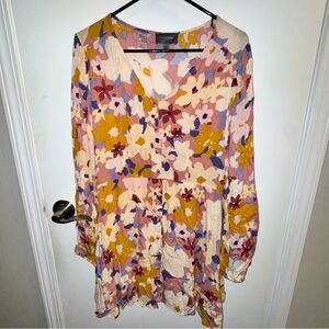 NWOT Hudson Gray Colorful Floral Long Sleeve Mini Dress
